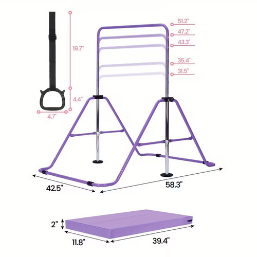 Kids gymnastics bar adjustable - bar,